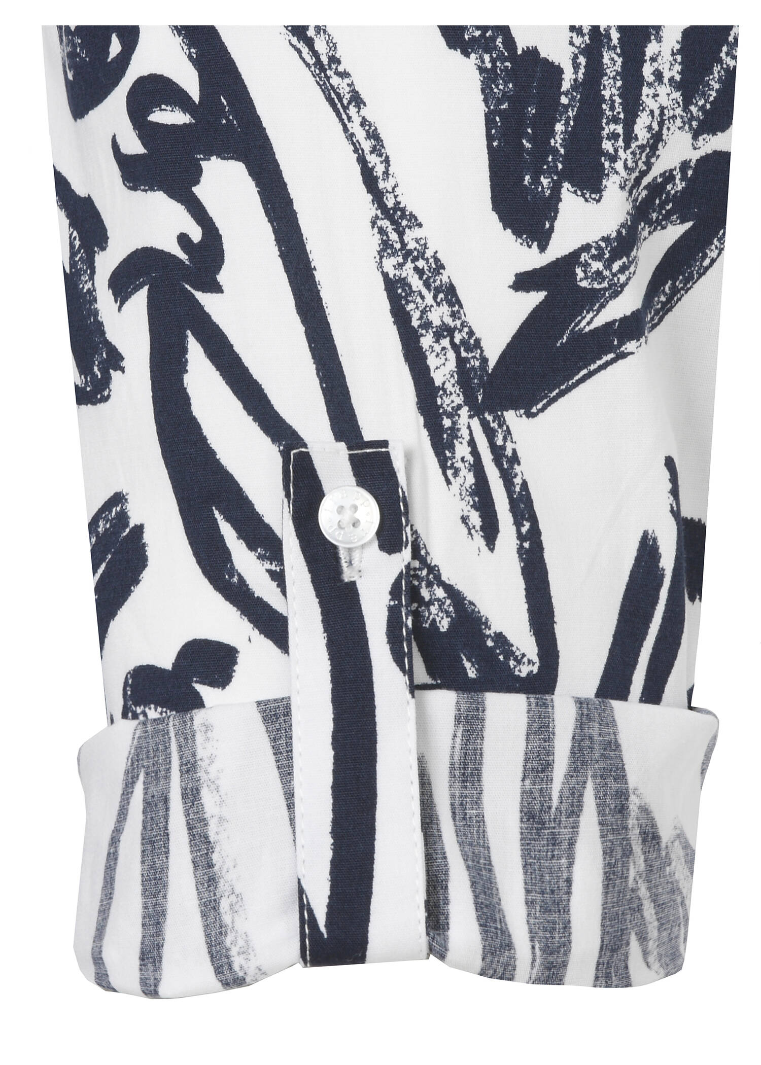 Print Hemdblusenkleid mit Nahttaschen und 3/4-Krempelärmeln /