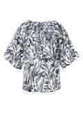 Luftige Halbarmbluse White / Navy / 