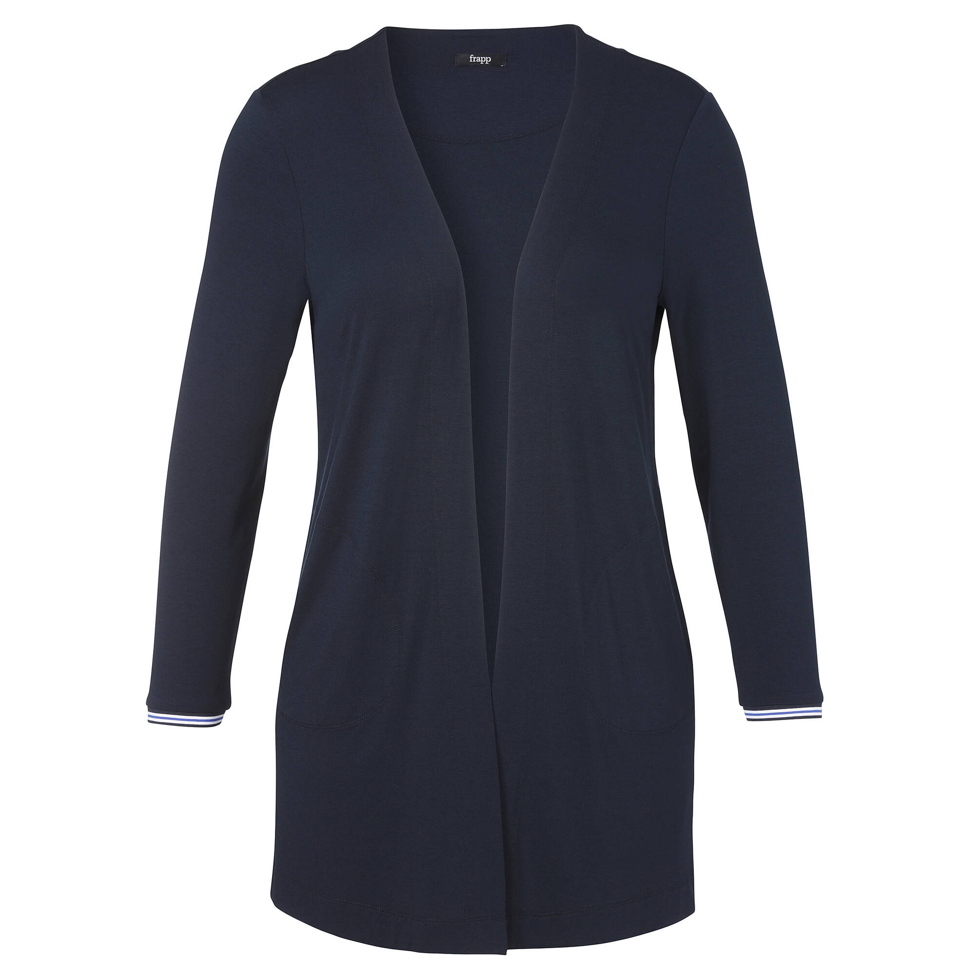 Offene Jersey-Jacke mit Nahttaschen