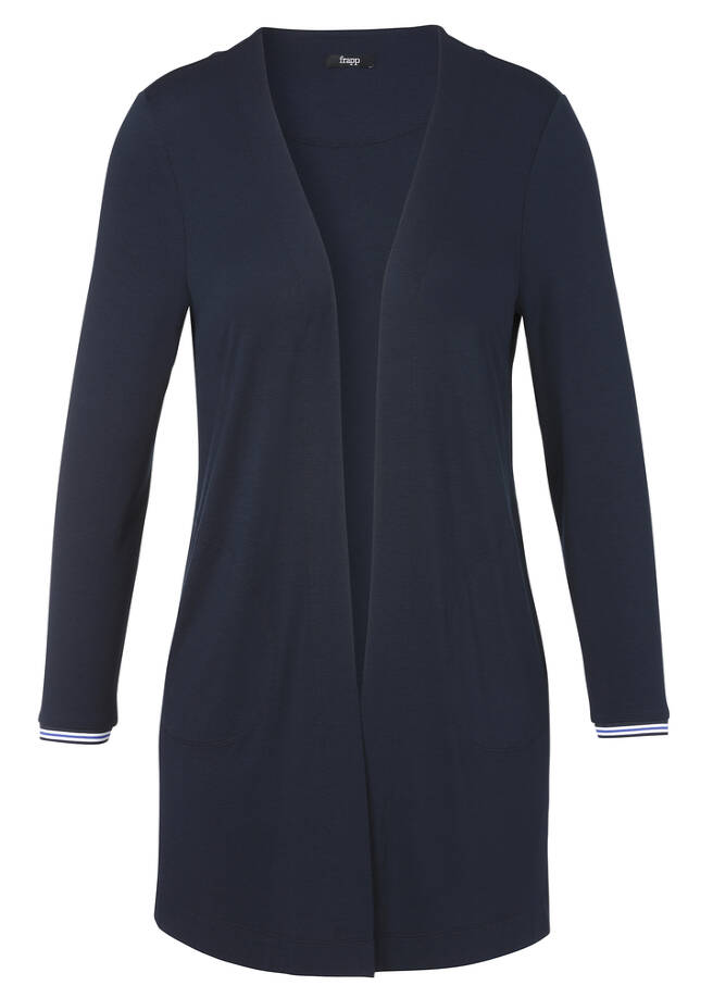 Offene Jersey-Jacke mit Nahttaschen / 