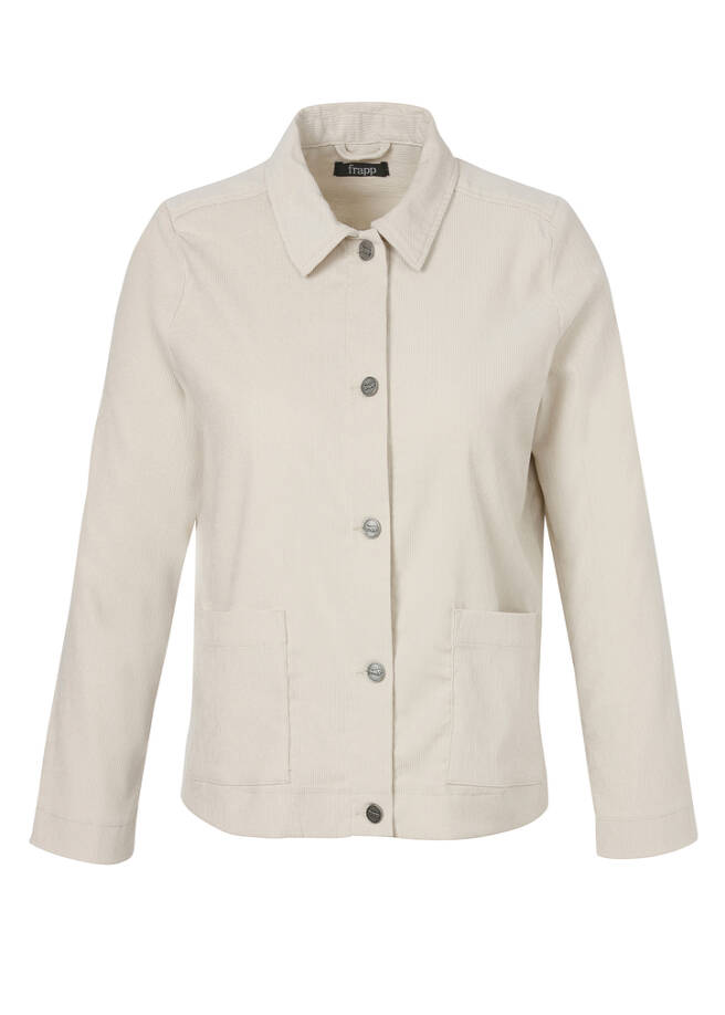 Sandfarbene Cord-Jacke / 