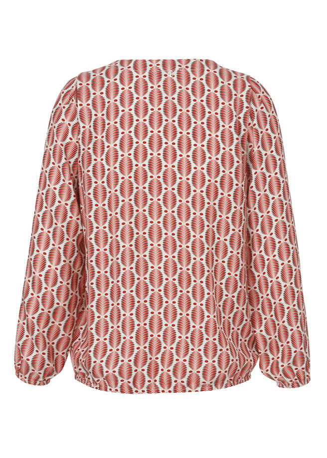 Print-Viskose-Bluse im Blouson-Style / 