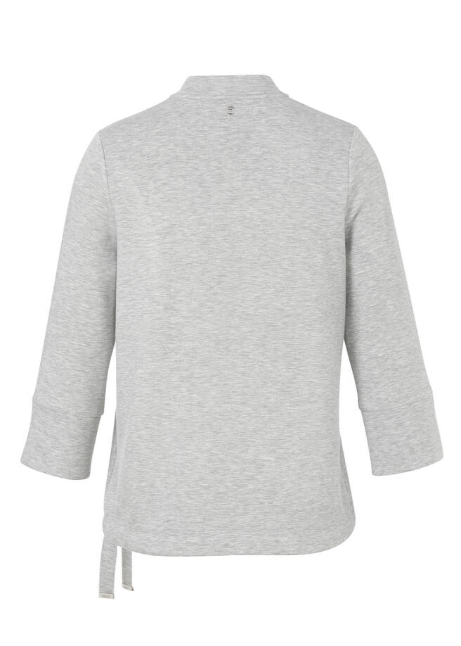 3/4-Arm Sweatshirt Silber-Melange / 