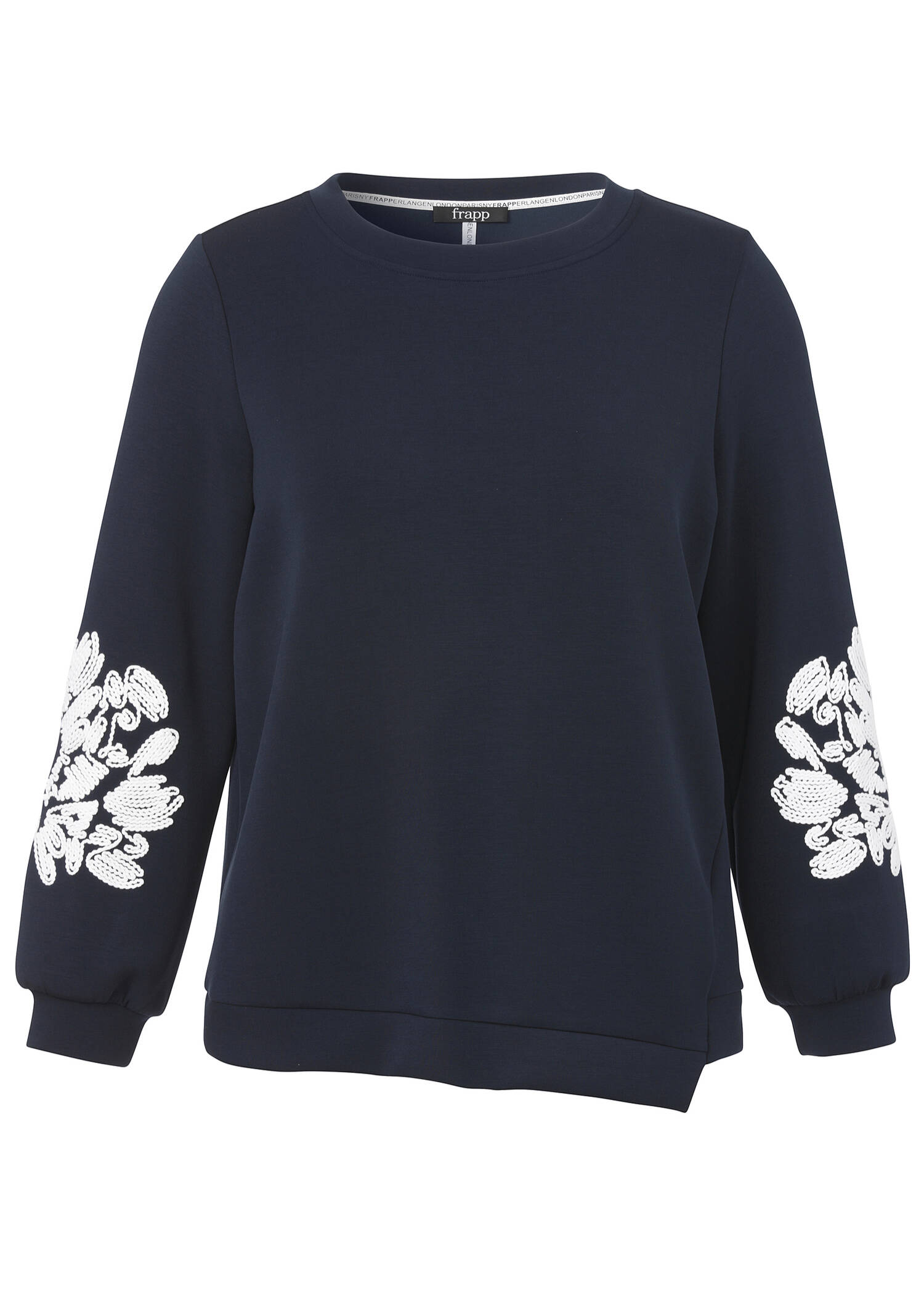 Ausgefallenes 3/4-Arm Sweatshirt mit Stickerei /