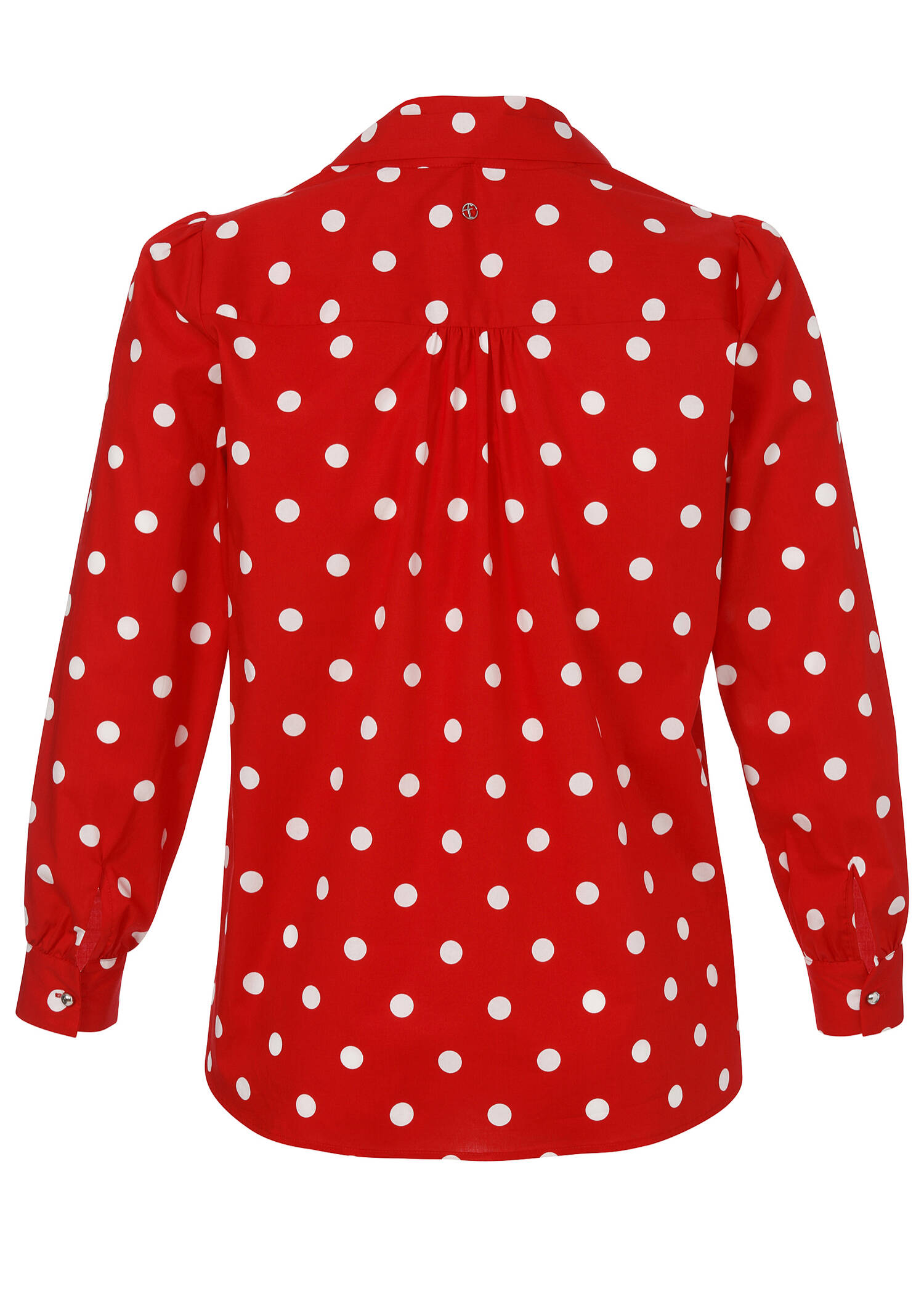Stehkragen-Bluse Polka Dots mit abnehmbarer Schluppe /