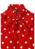 Stehkragen-Bluse Polka Dots mit abnehmbarer Schluppe / 