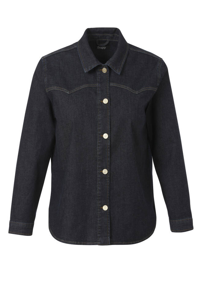 Edel Trendy Jeansjacke im Raw Blue Denim Look raw blue denim Frontansicht