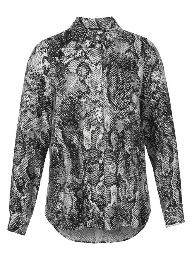 Trendy Hemdbluse Snake-Print / 