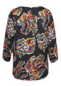 3/4-Arm Print-Bluse Navy Multicolor /