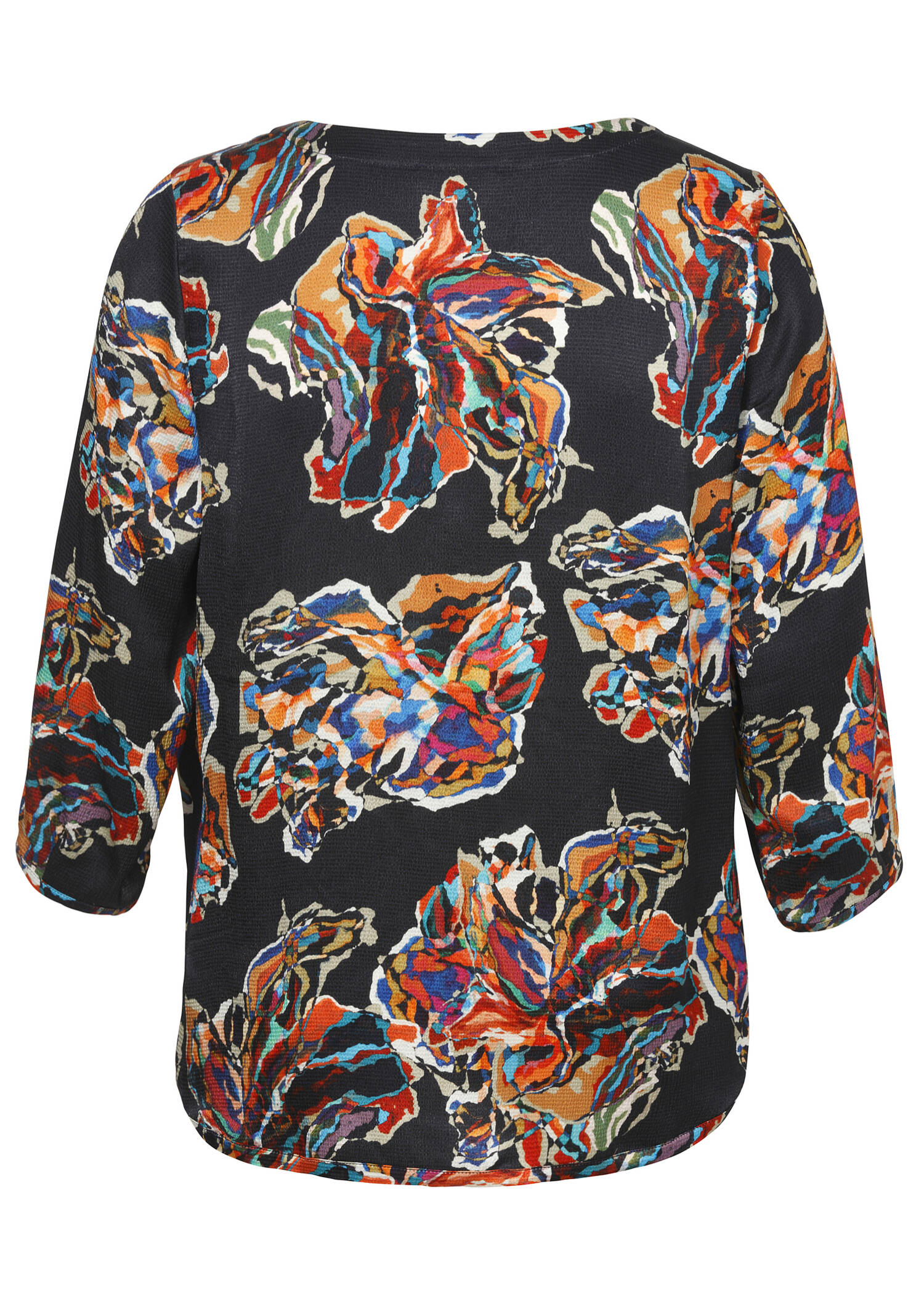 3/4-Arm Print-Bluse Navy Multicolor /