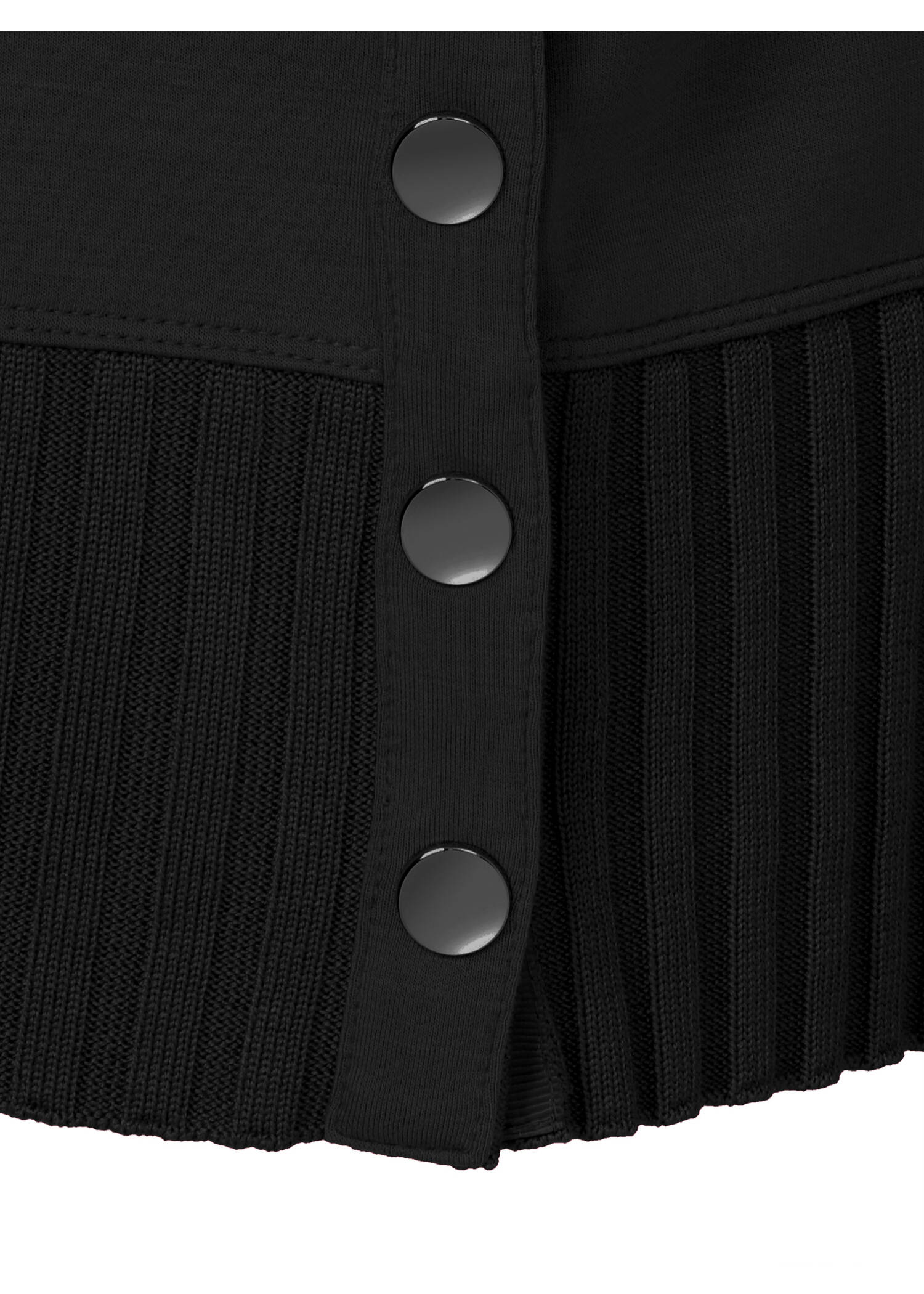 Längeres Hoodie-Sweatshirt mit gestricktem Rippbund /