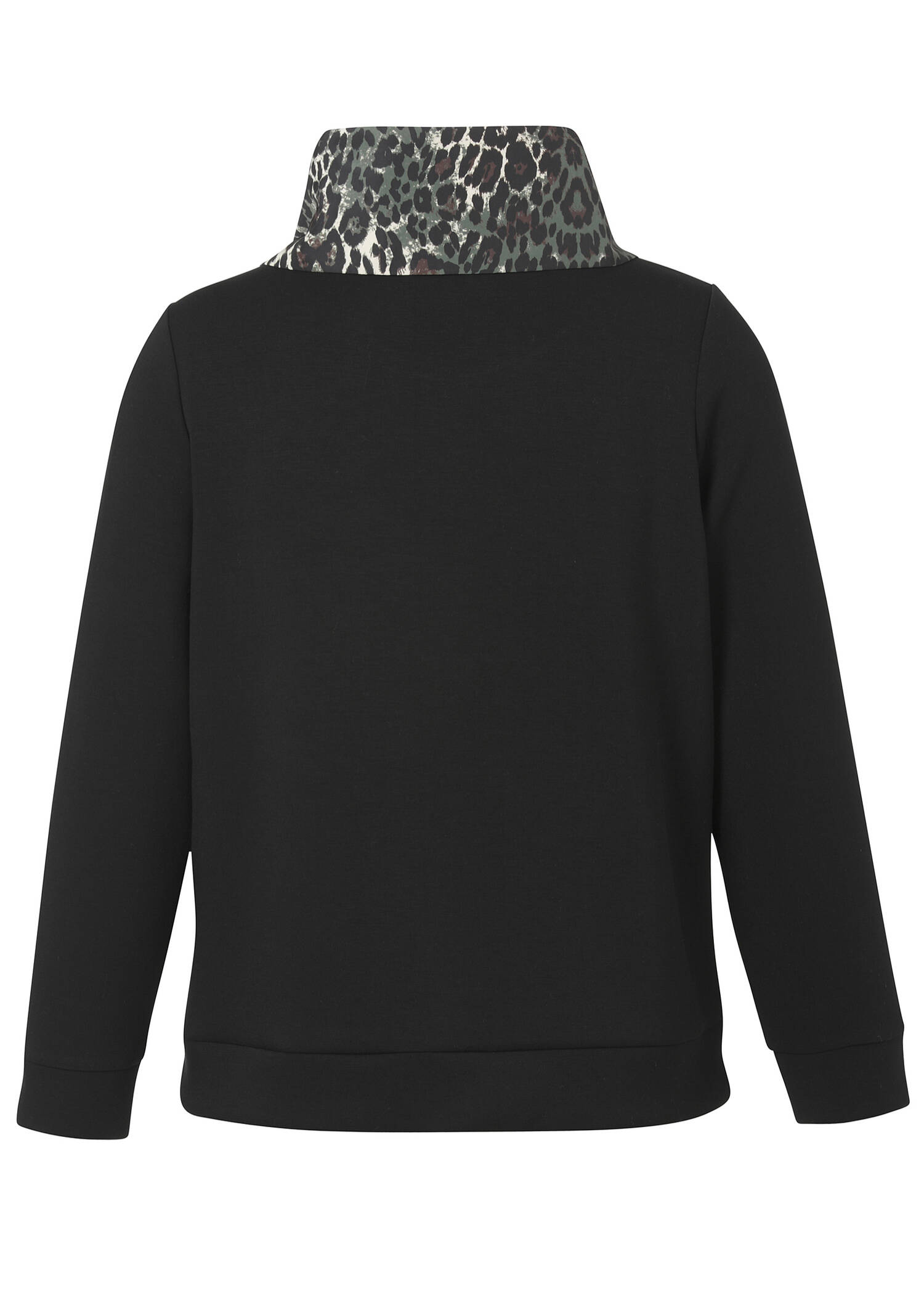 Sweatshirt mit Eyecatcher-Kragen im Leo-Dessin /