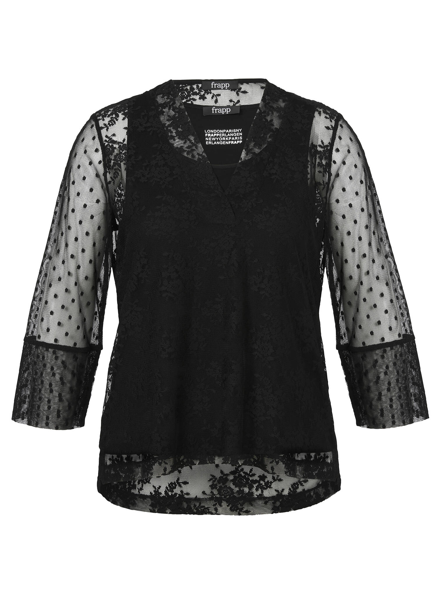 Elegantes Mesh-Shirt mit Jersey Top / 