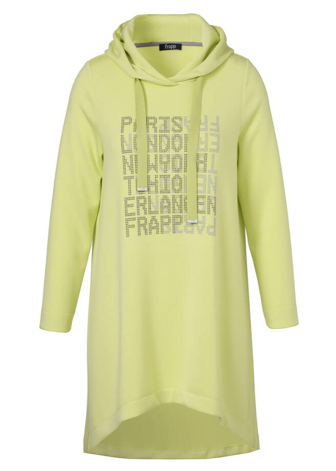 Long-Sweatshirt / kurzes Sweatkleid limeade Frontansicht