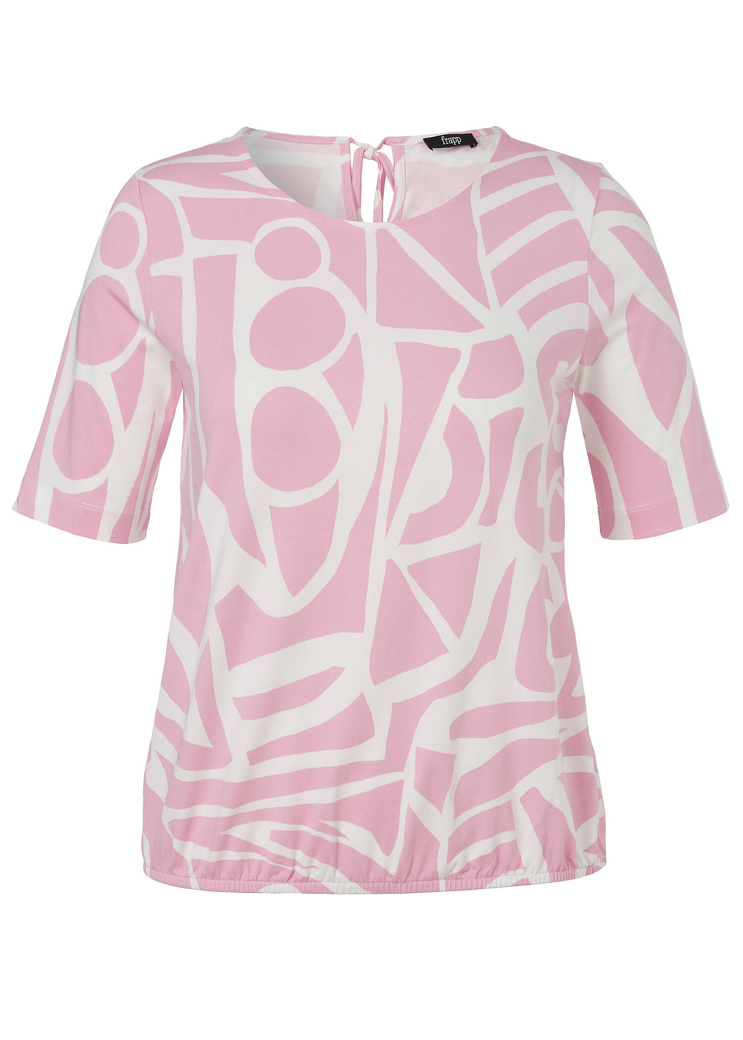 Chices Print-Shirt mit Gummizugsaum /