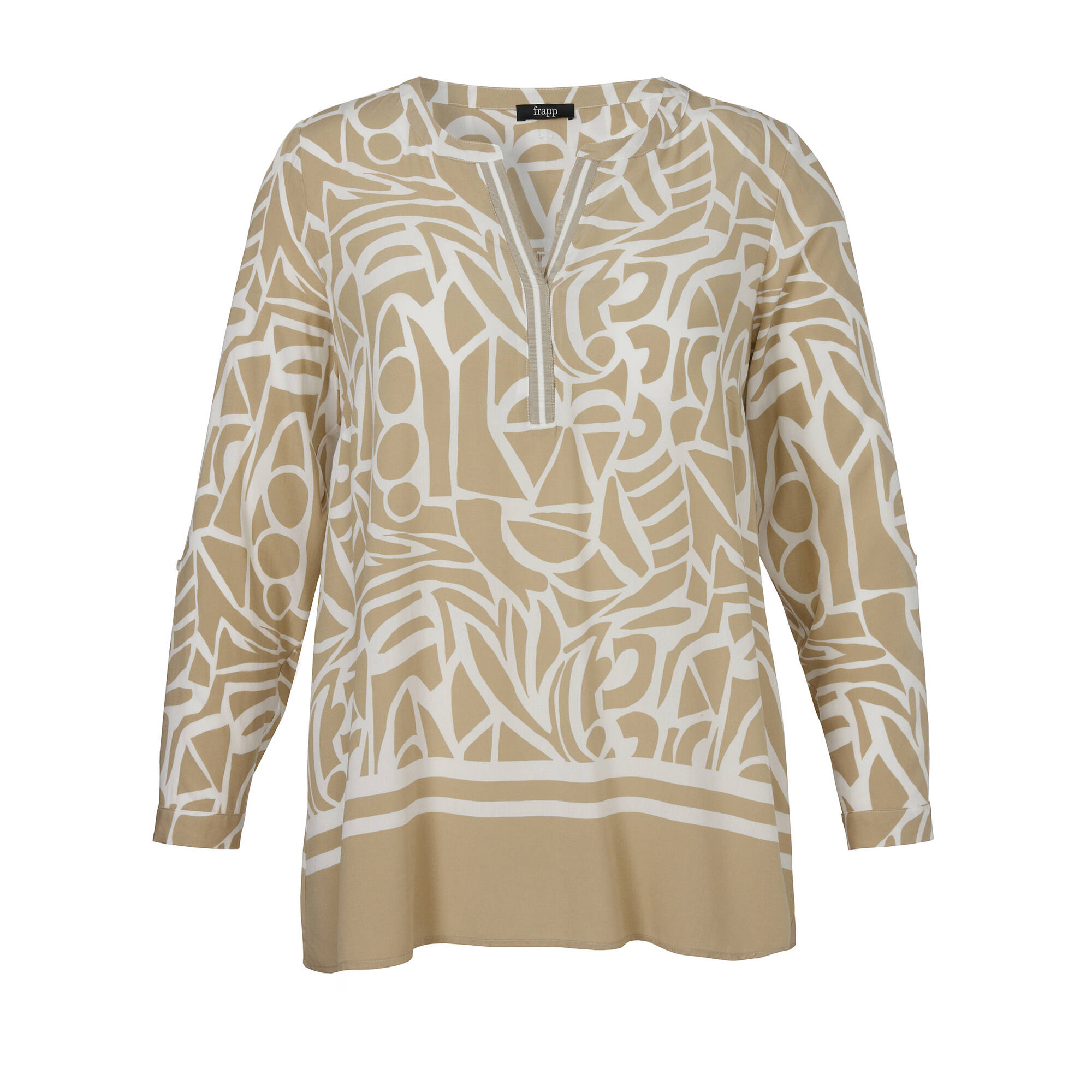 Zarte Viskose-Tunika mit Print Bicolor