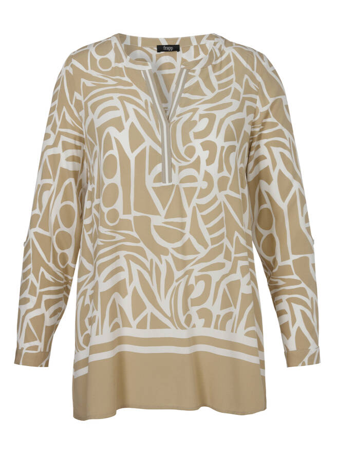 Zarte Viskose-Tunika mit Print Bicolor / 