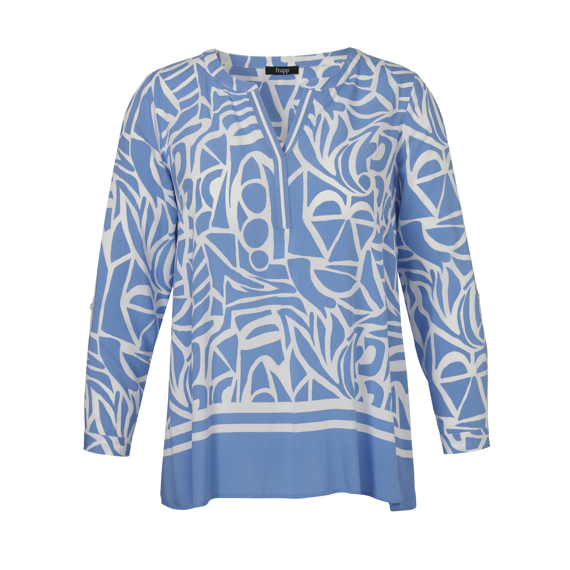 Zarte Viskose-Tunika mit Print Bicolor