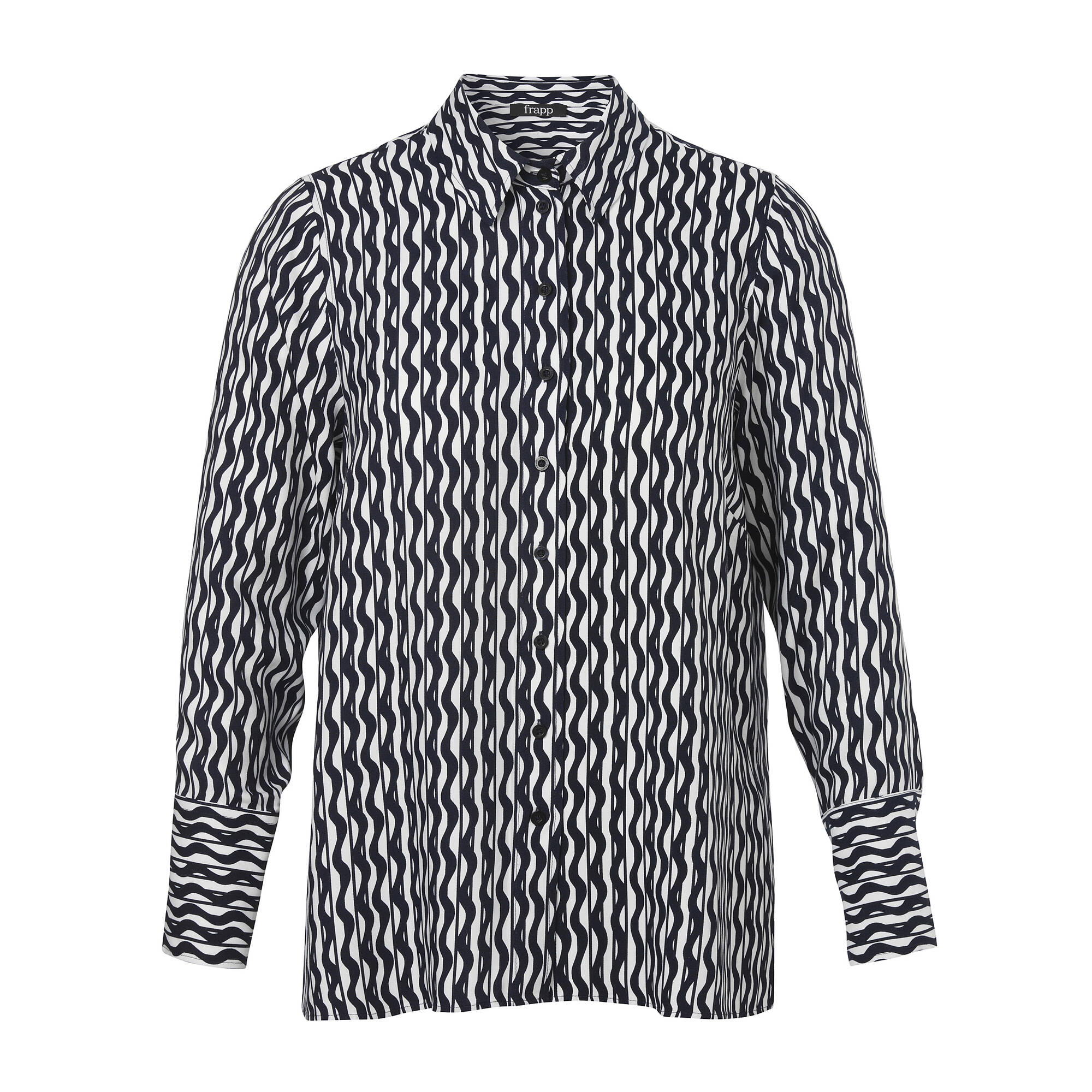 Print-Hemdbluse aus fließender Viskose Print-Hemdbluse aus fließender Viskose