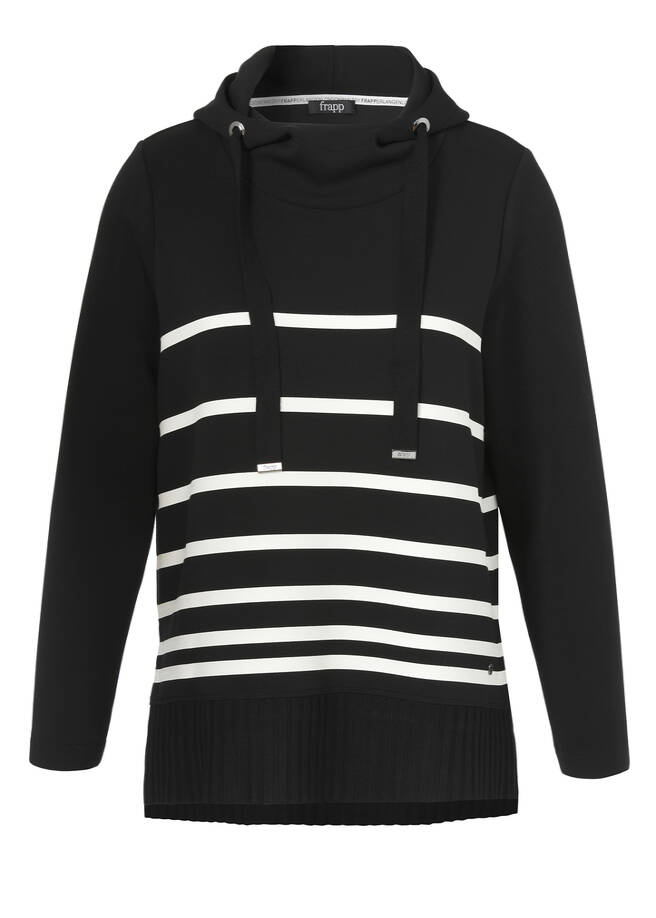 Gestreiftes Sweatshirt Hoodie / 