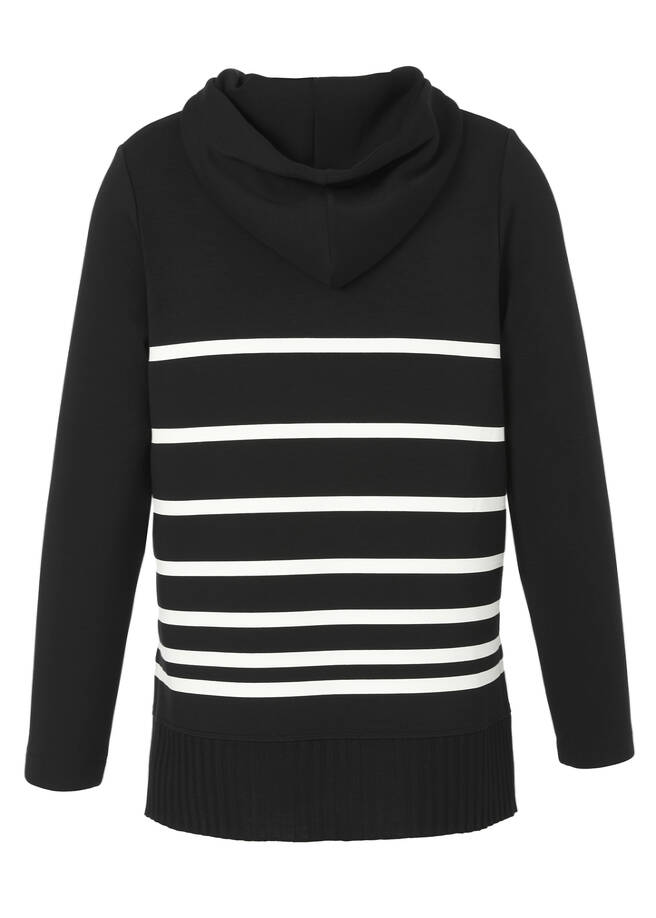 Gestreiftes Sweatshirt Hoodie / 