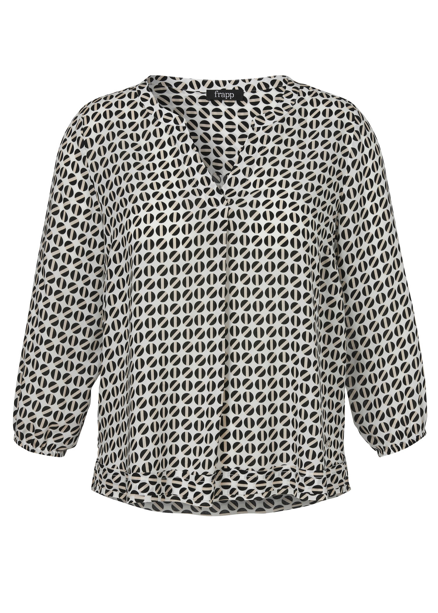 3/4-Arm Viskose-Bluse mit Allover-Print / 