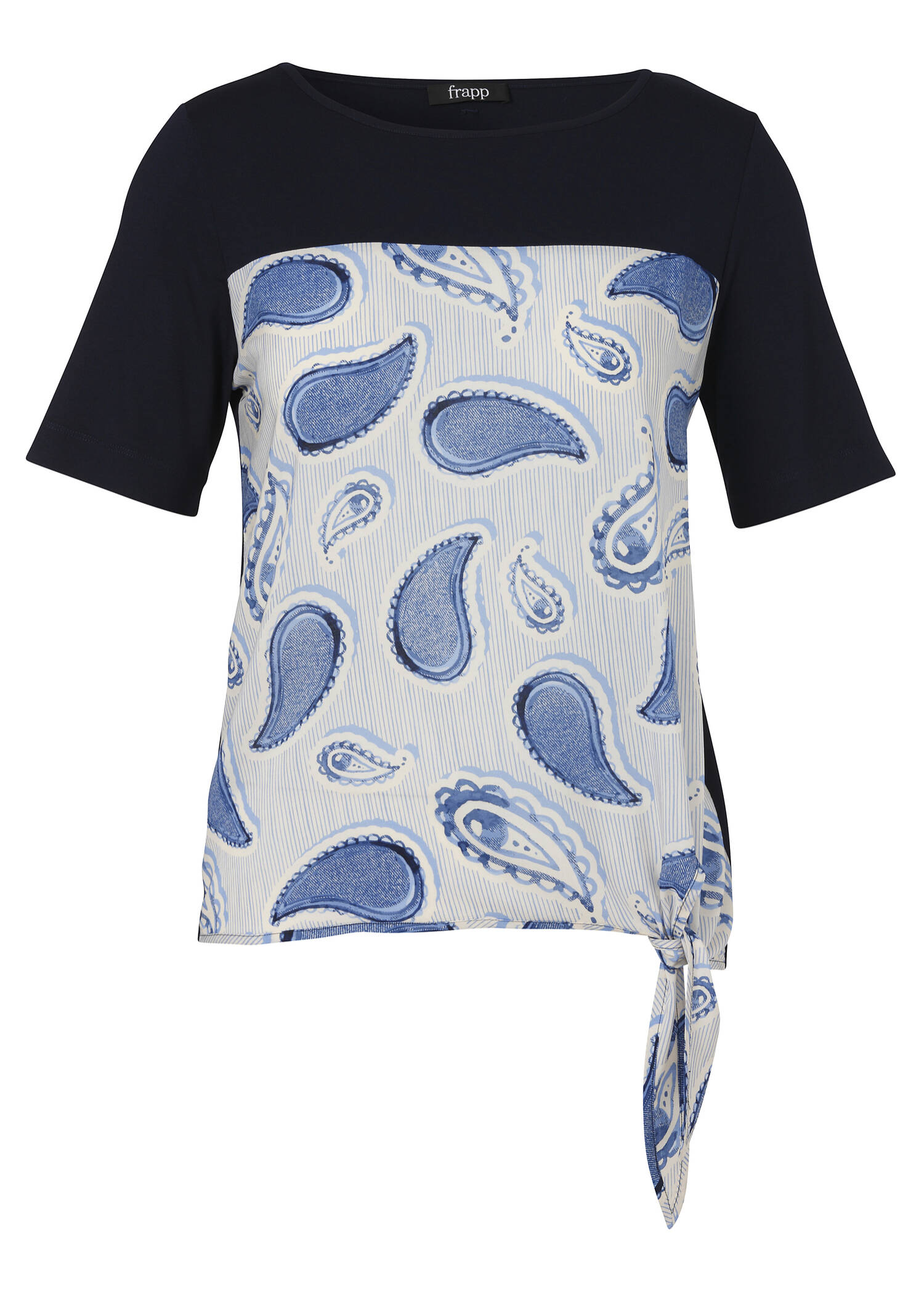 Jersey Shirt Navy mit Front-Print / 