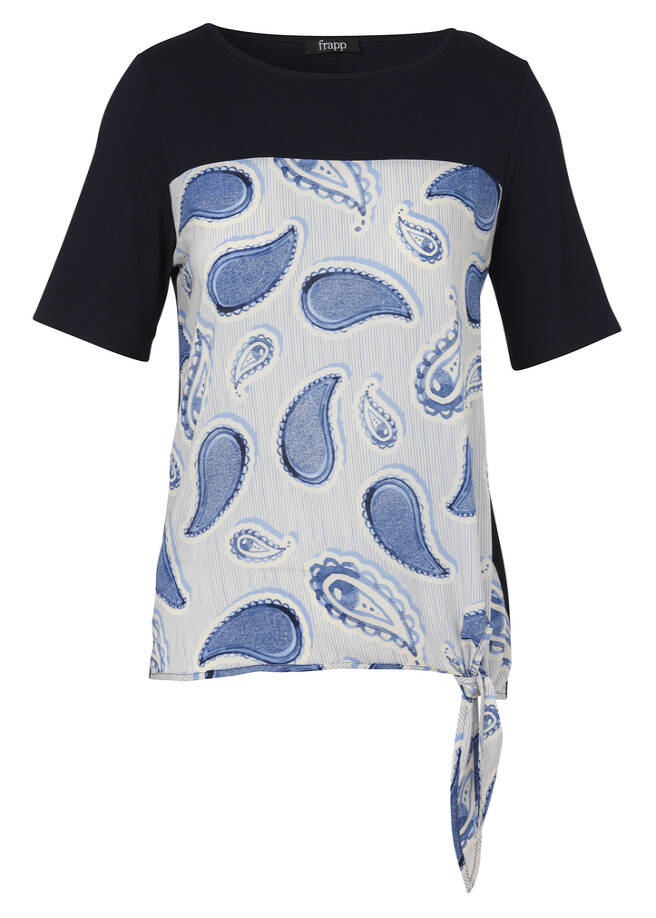 Jersey Shirt Navy mit Front-Print navy multicolor Frontansicht