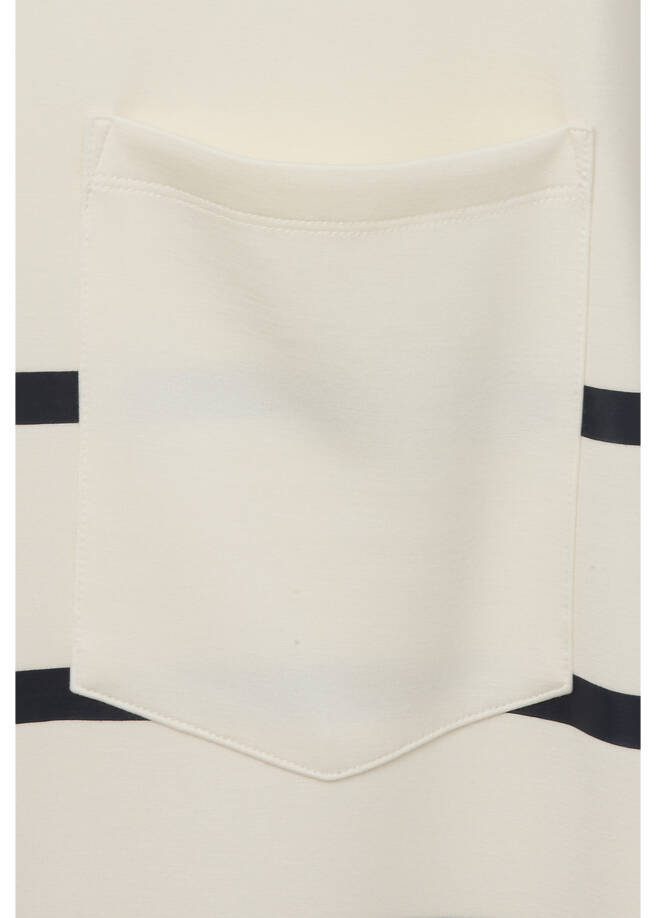 Exklusives Sweatshirt mit Streifenmuster und Tasche / 