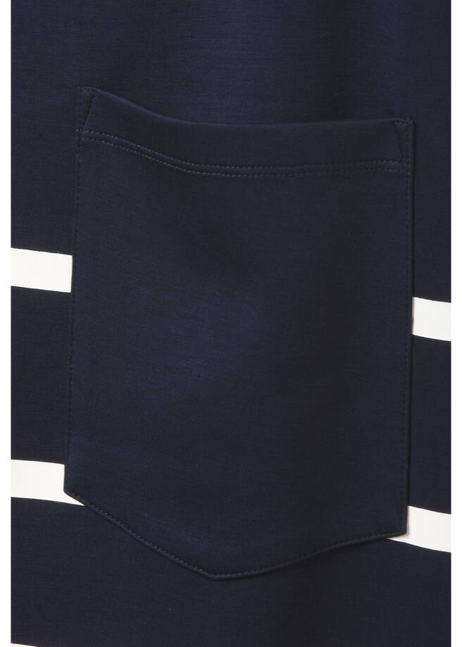 Exklusives Sweatshirt mit Streifenmuster und Tasche / 