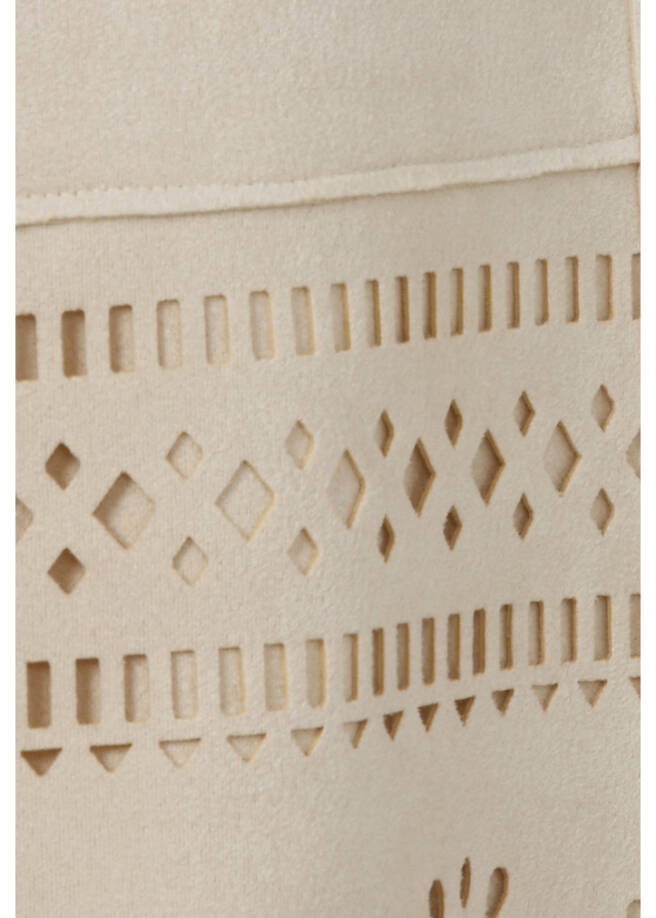 Sandfarbene Jacke im Veloursleder-Look / 