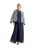 Dunkelblaue Kombihose / Hosenrock Zweilagig / 