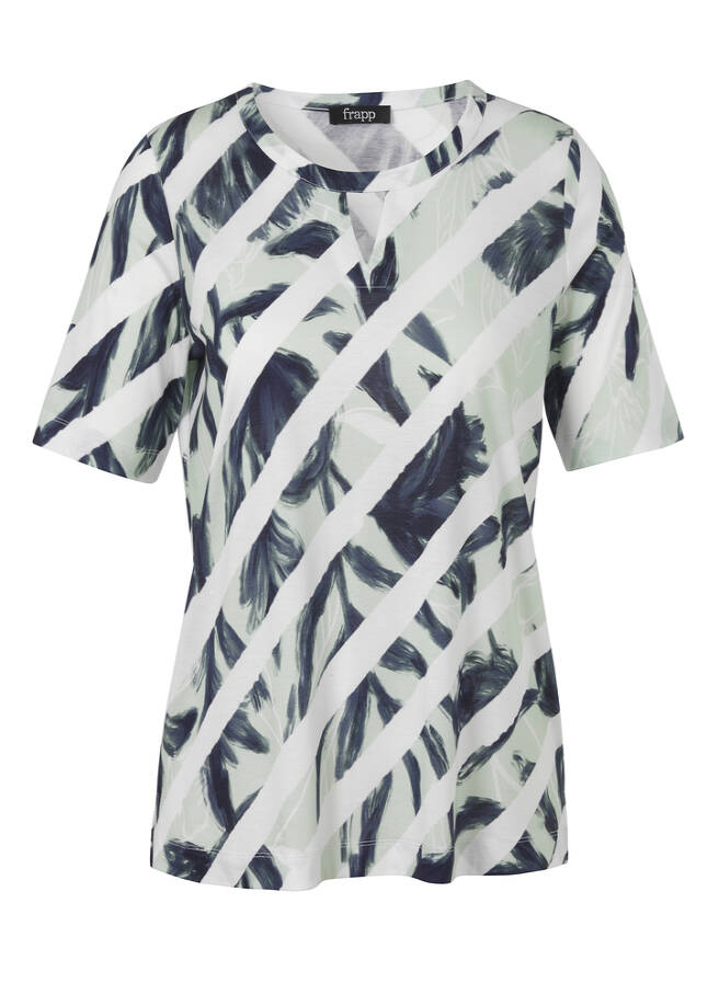 Edles Print-Shirt mit Cut Out / 