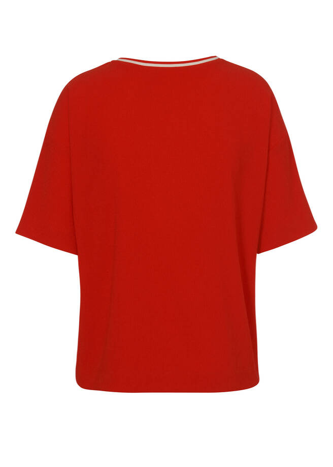 Chice Crêpe Halbarmbluse Red / 