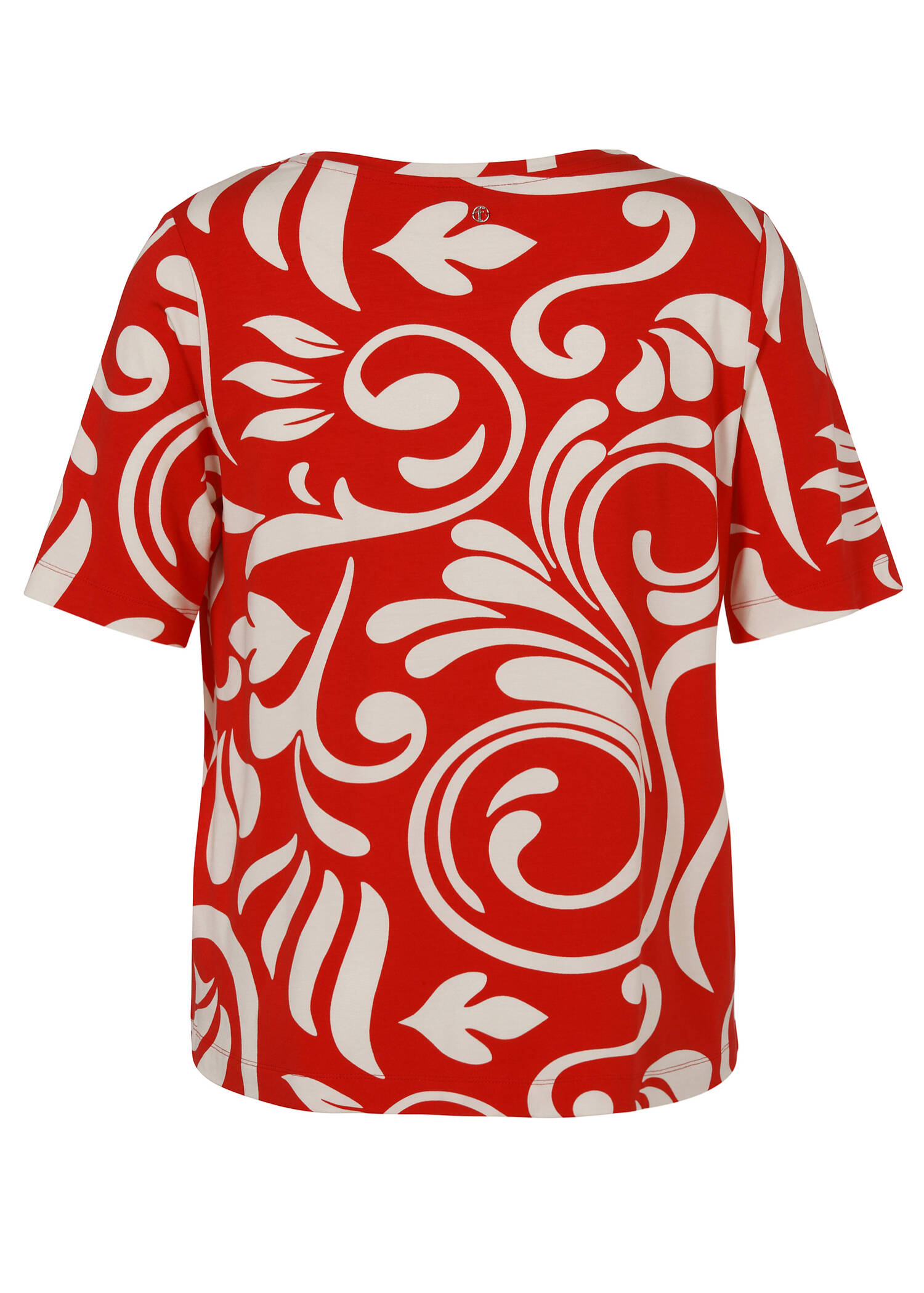 1/2-Arm Print-Shirt mit asymmetrischem Ausschnitt / 