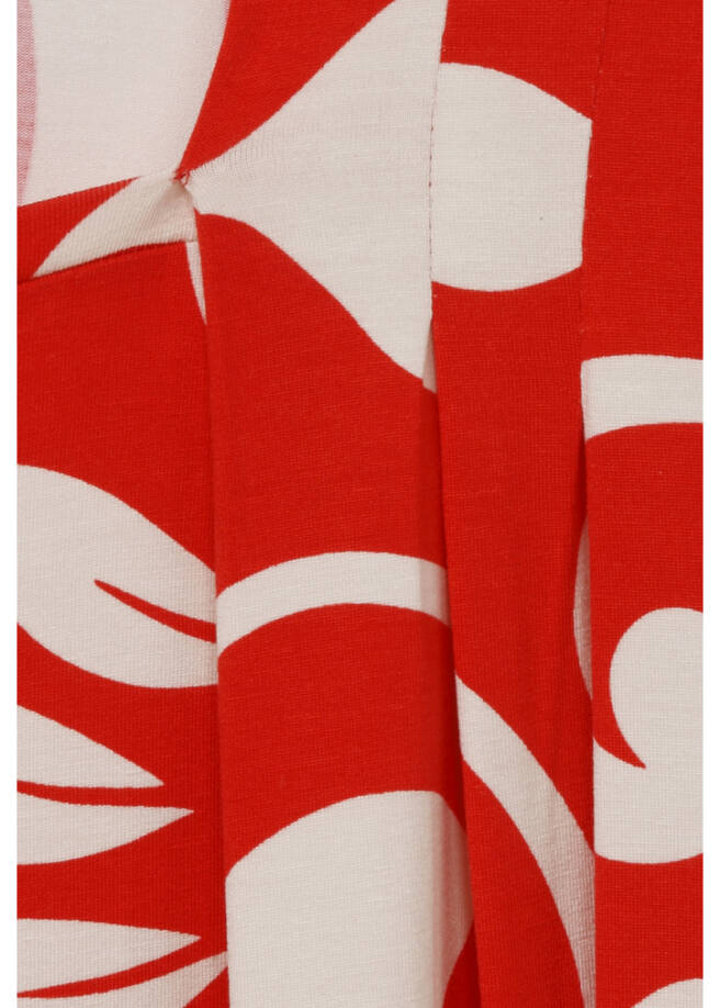 1/2-Arm Print-Shirt mit asymmetrischem Ausschnitt / 