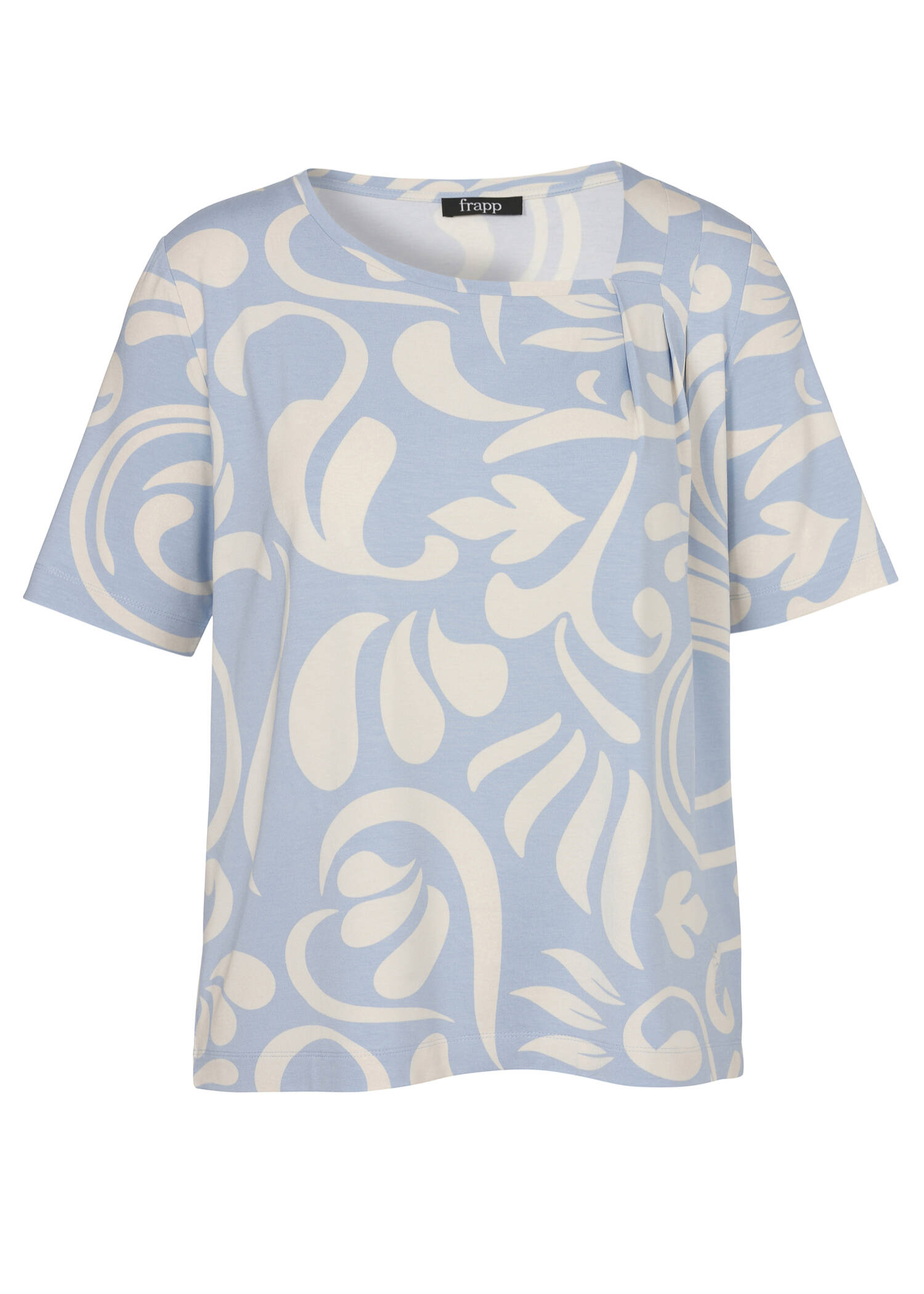 1/2-Arm Print-Shirt mit asymmetrischem Ausschnitt / 