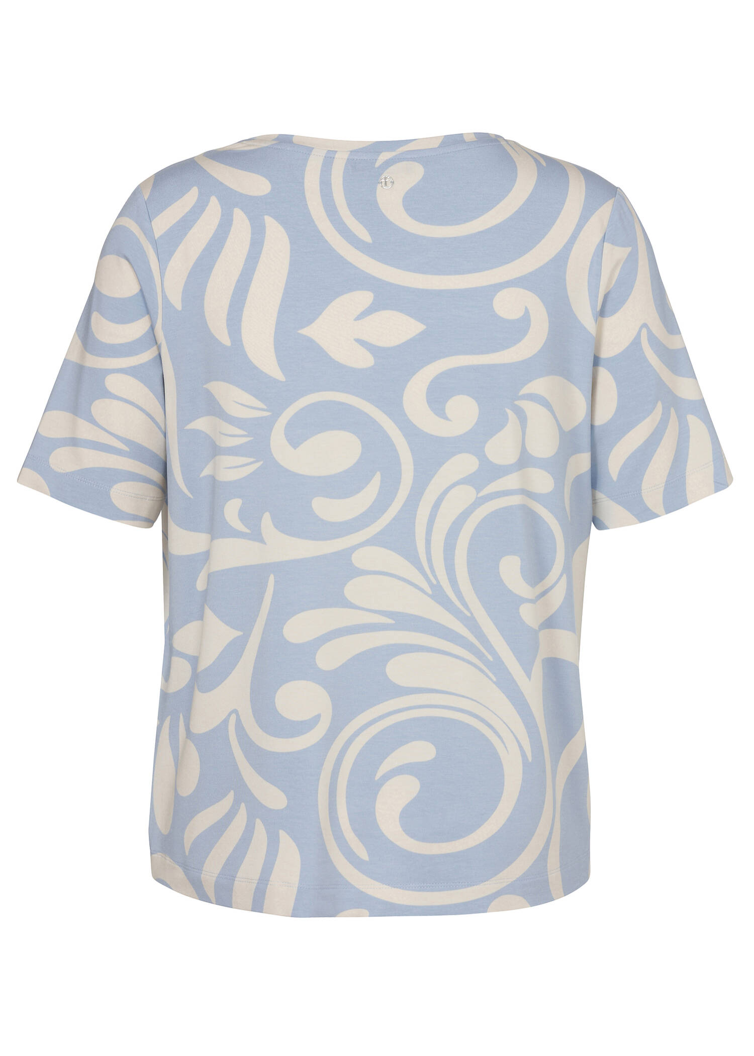 1/2-Arm Print-Shirt mit asymmetrischem Ausschnitt / 