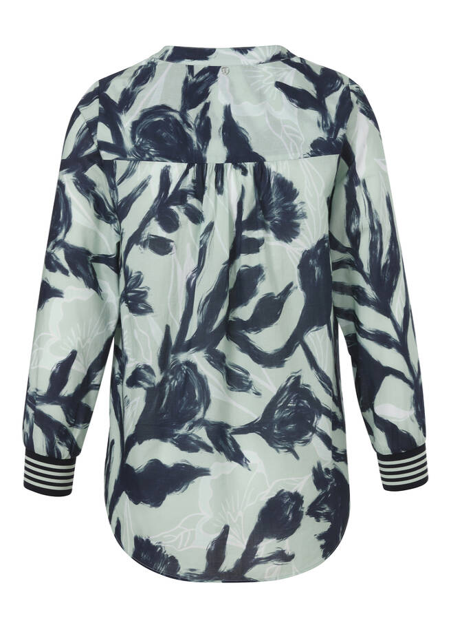 Zarte Baumwollbluse mit Allover-Print / 