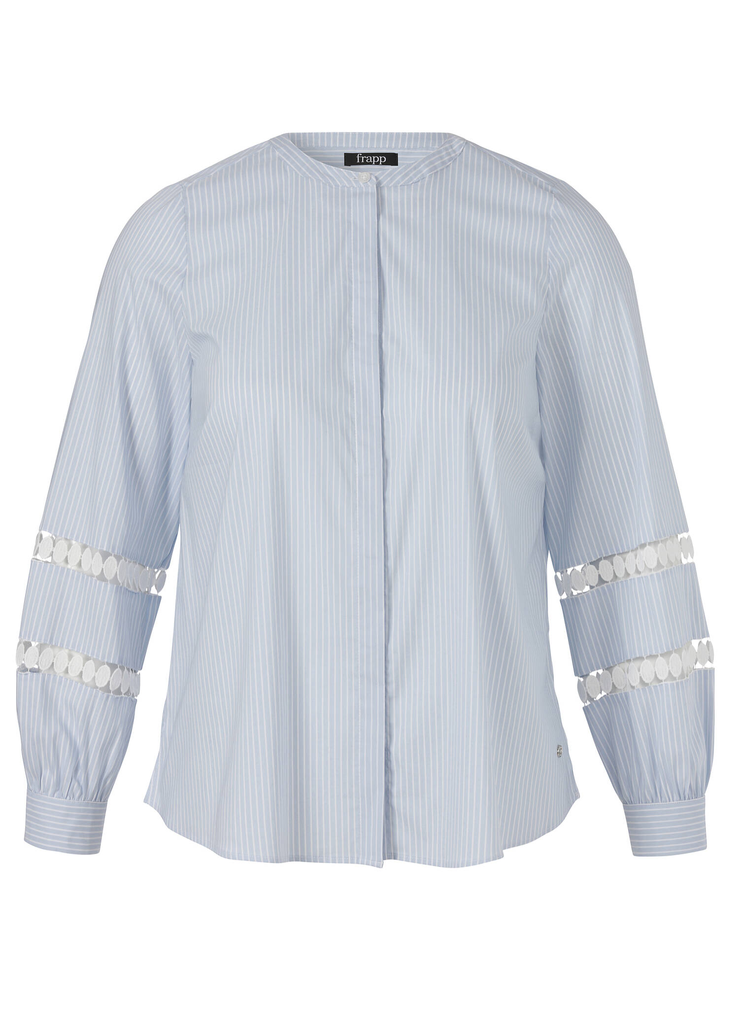 Längsgestreifte Bluse mit verdeckter Knopfleiste / 