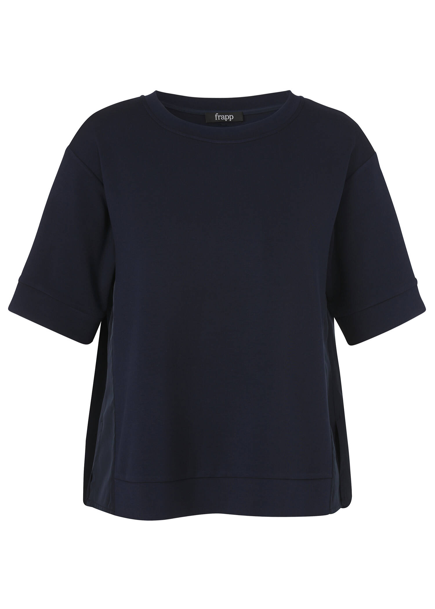 Einzigartiges 1/2-Arm Sweatshirt mit Blusenteil am Rücken / 