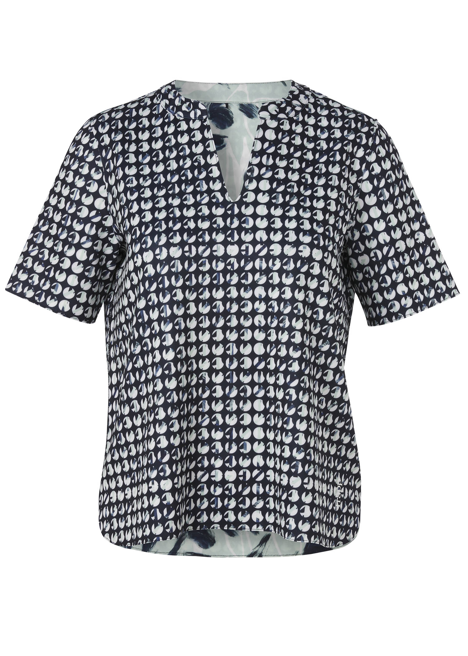 Innovatives Wende-Shirt aus Techno-Scuba mit offenen Kanten / 