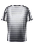 Softes T-Shirt mit Ringeln und Palmenmotiv aus Schmucksteinchen /