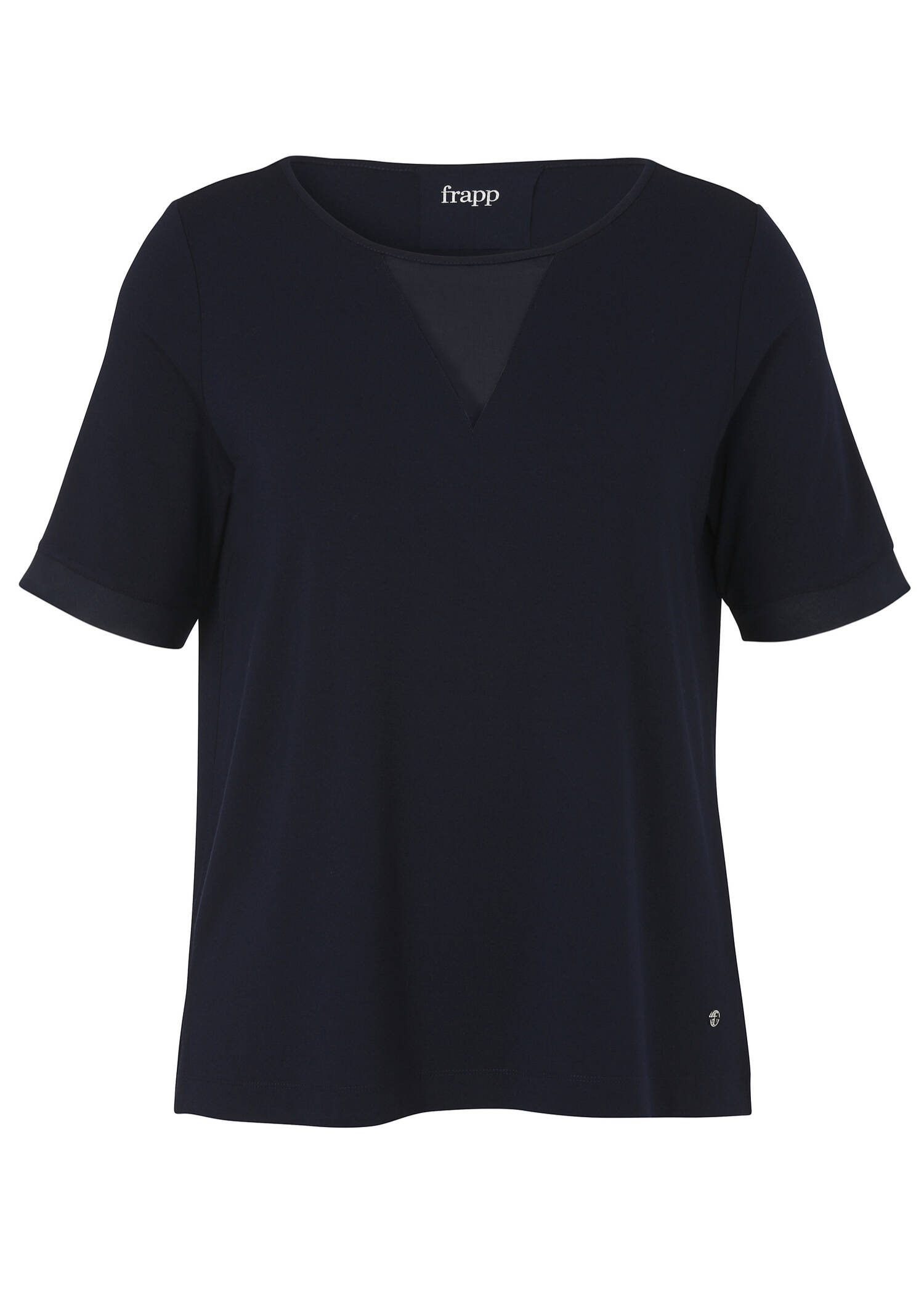 Edles Viskose-Jersey Shirt mit Einsatz am Dekolleté /