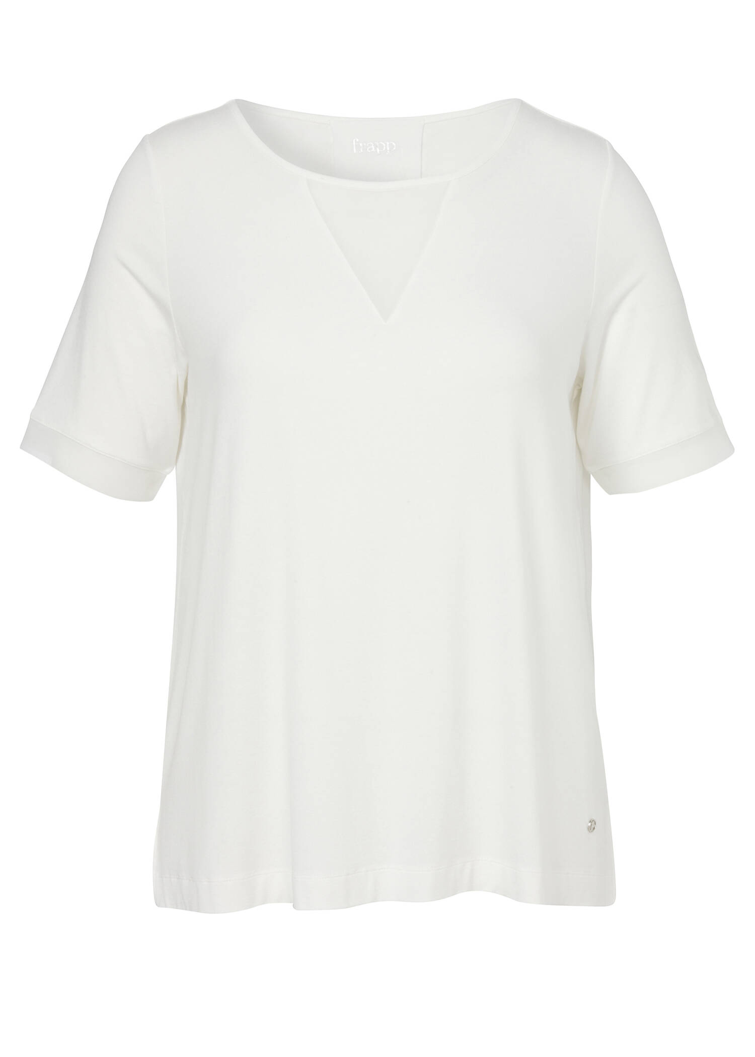 Edles Viskose-Jersey Shirt mit Einsatz am Dekolleté /
