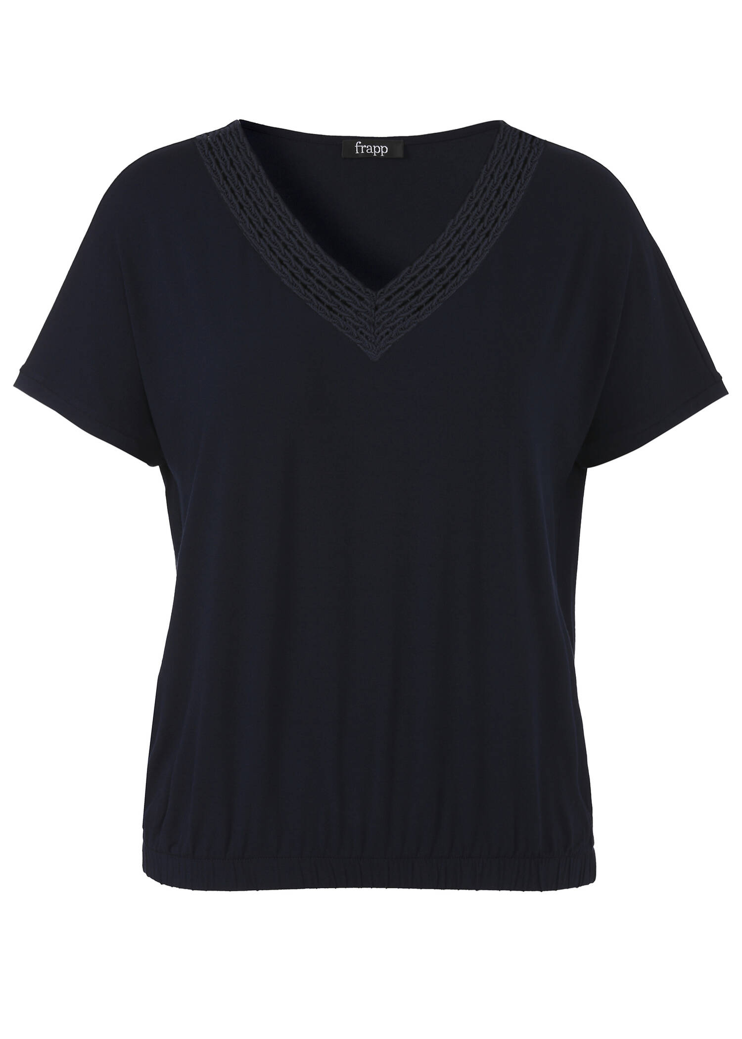 Edles Viskose-Jersey Shirt mit femininem V-Ausschnitt / 