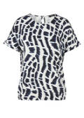 Edles Viskose-Jersey-Shirt mit Print und Gummizugsaum /