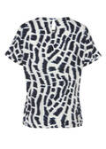 Edles Viskose-Jersey-Shirt mit Print und Gummizugsaum /