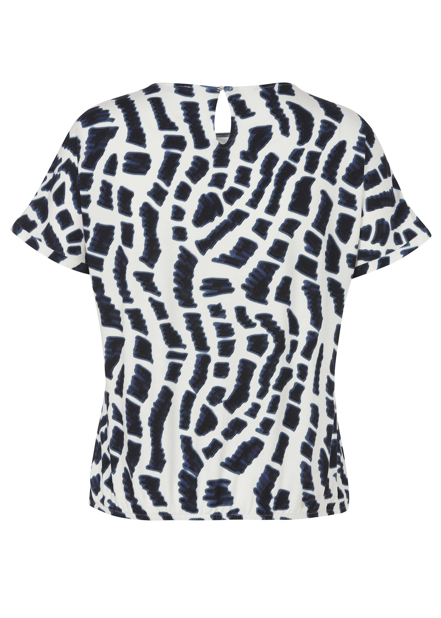 Edles Viskose-Jersey-Shirt mit Print und Gummizugsaum /
