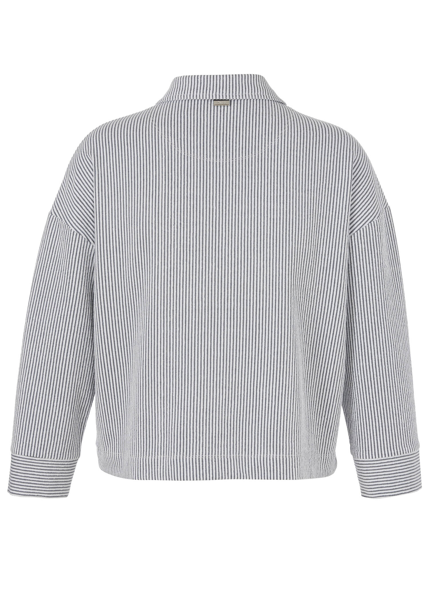 Gestreifte Sommerjacke Navy / Offwhite Seersucker /